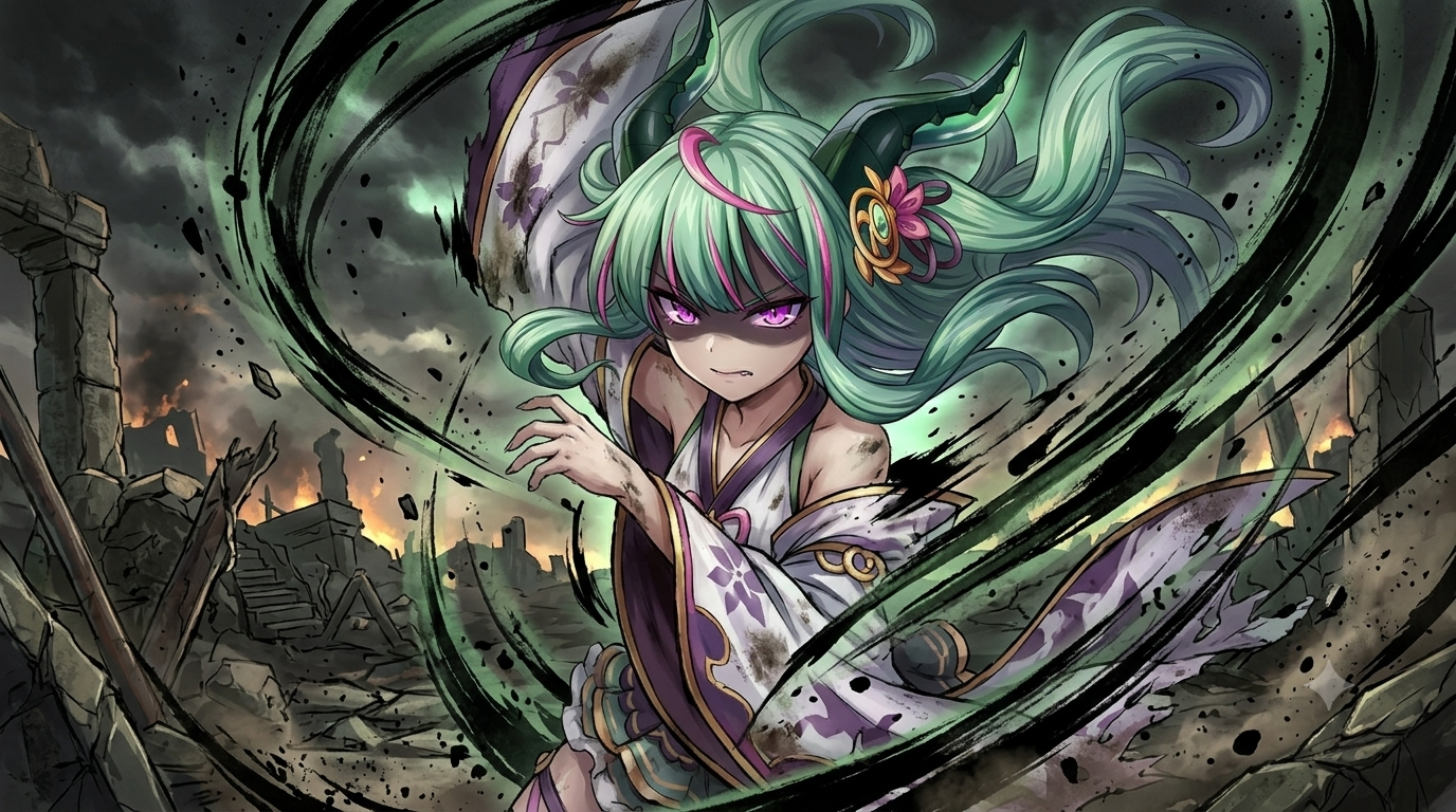 天邪鬼の古戦場イラスト