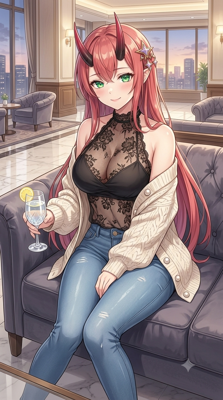 茨木童子のキャミ風イラスト