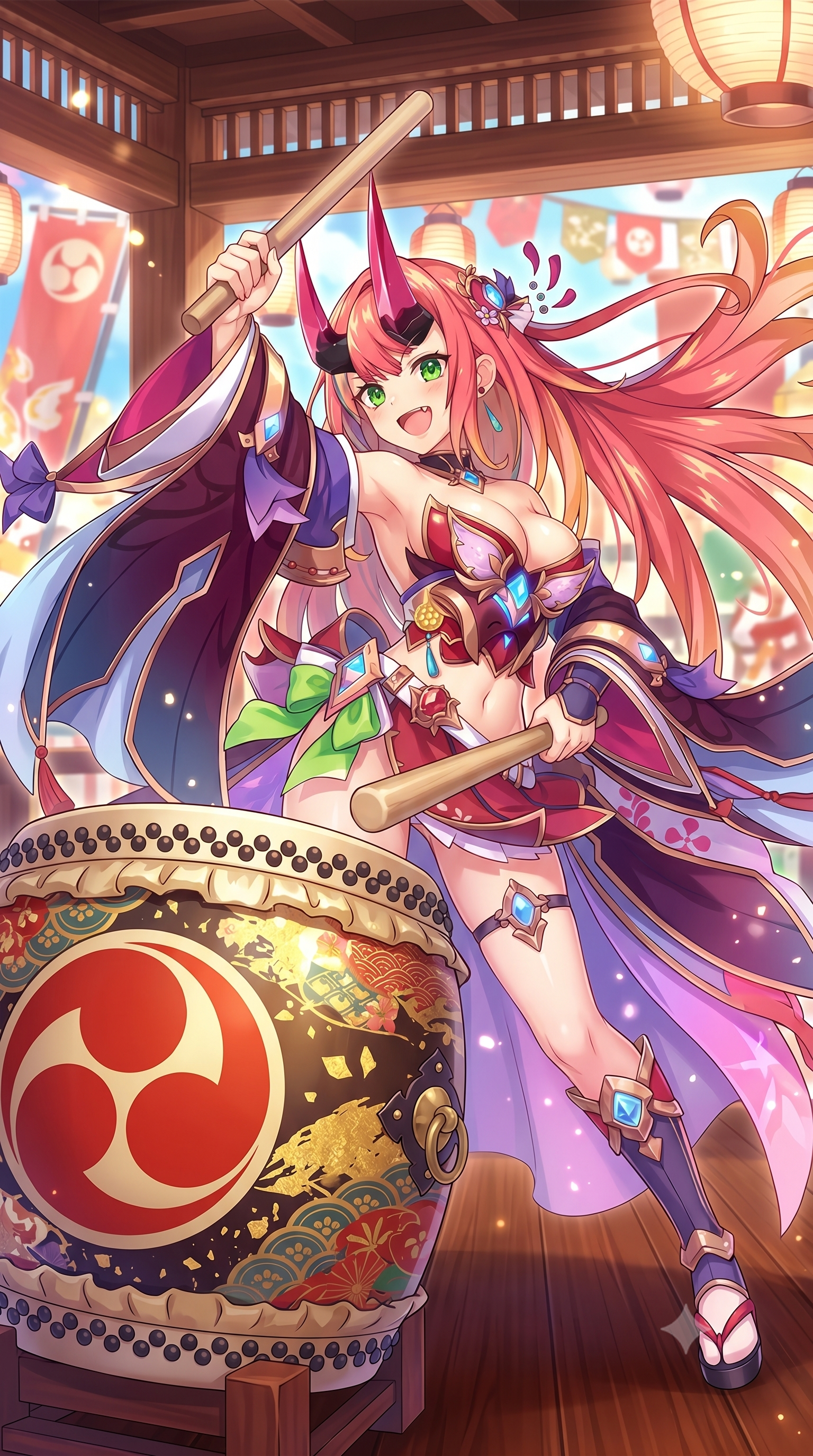 茨木童子の和太鼓イラスト