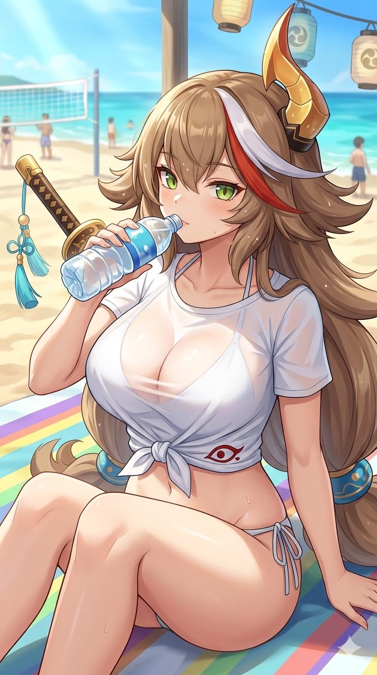 大嶽丸のビーチイラスト