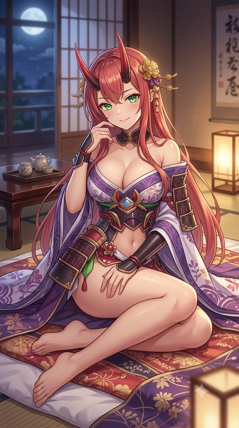 茨木童子の花魁イラスト
