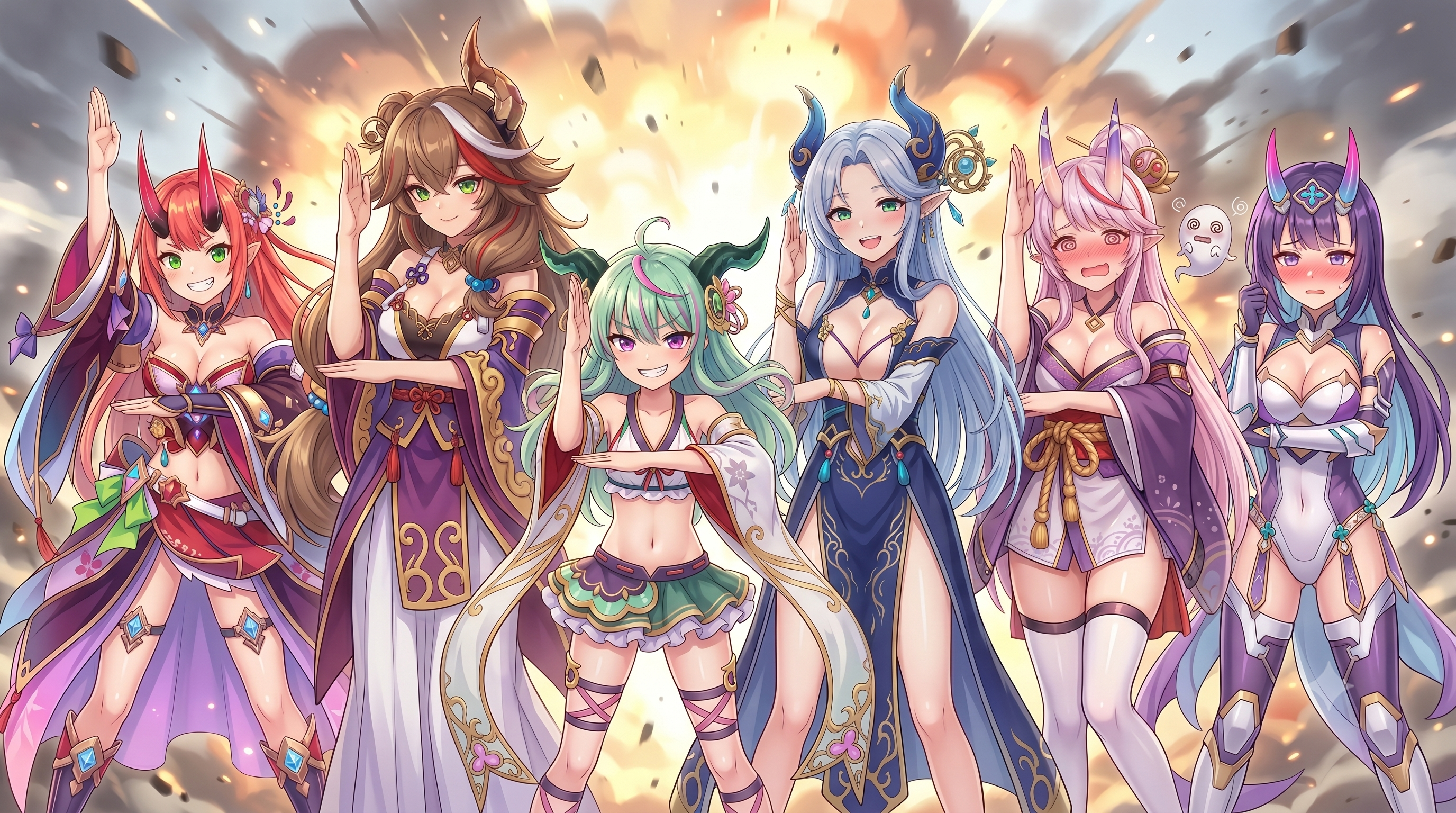 鬼たちのシュワッチ！イラスト