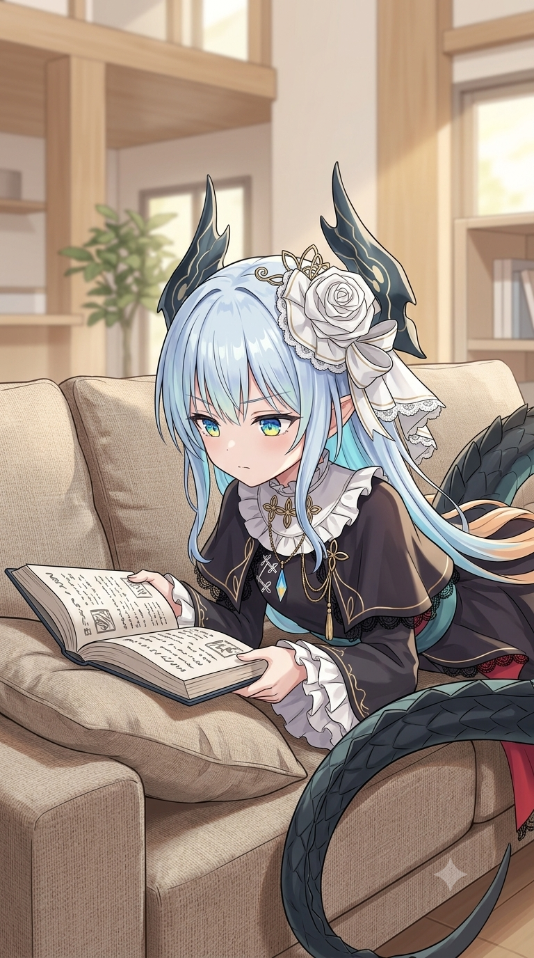 リィベルの読書イラスト