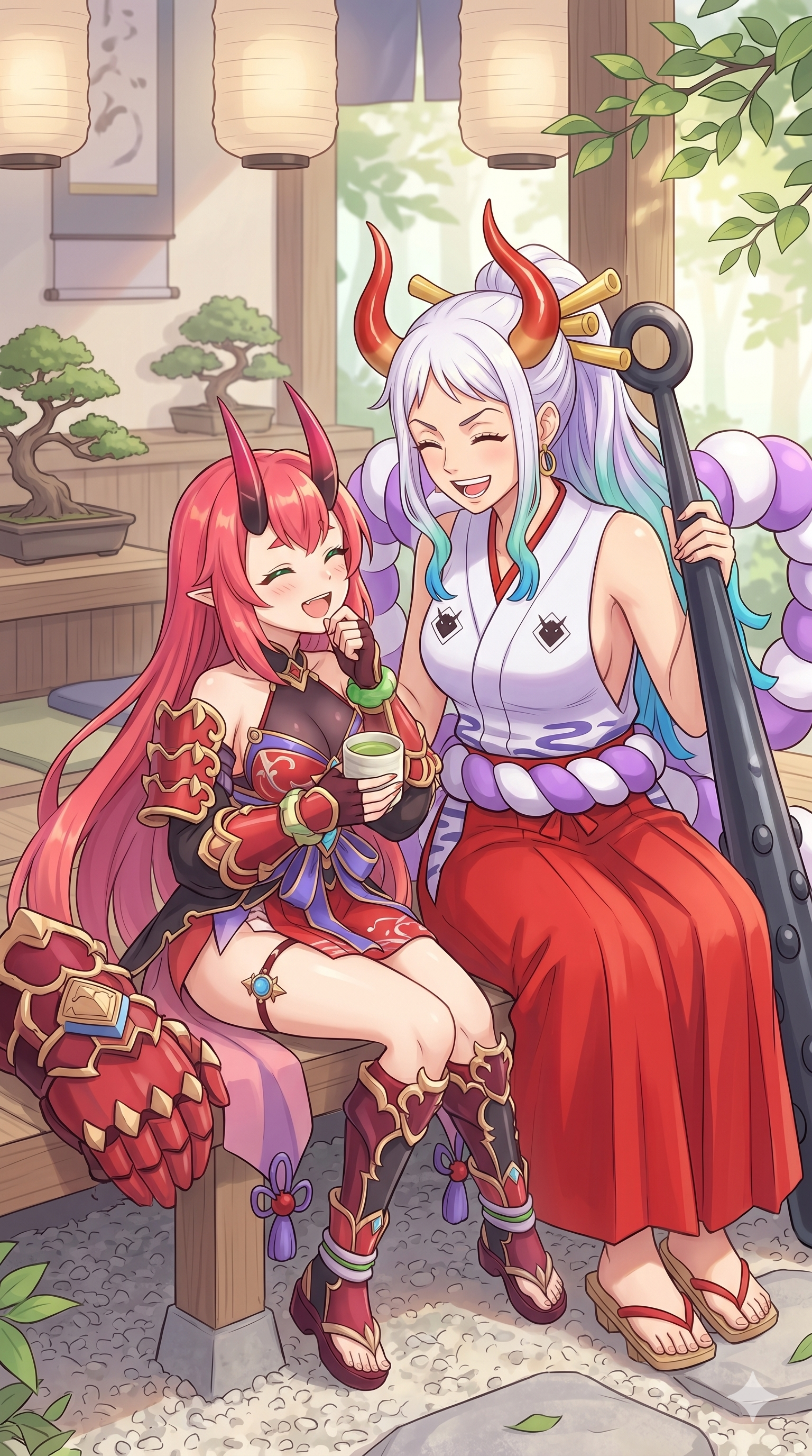茨木童子×ヤマトのカフェイラスト
