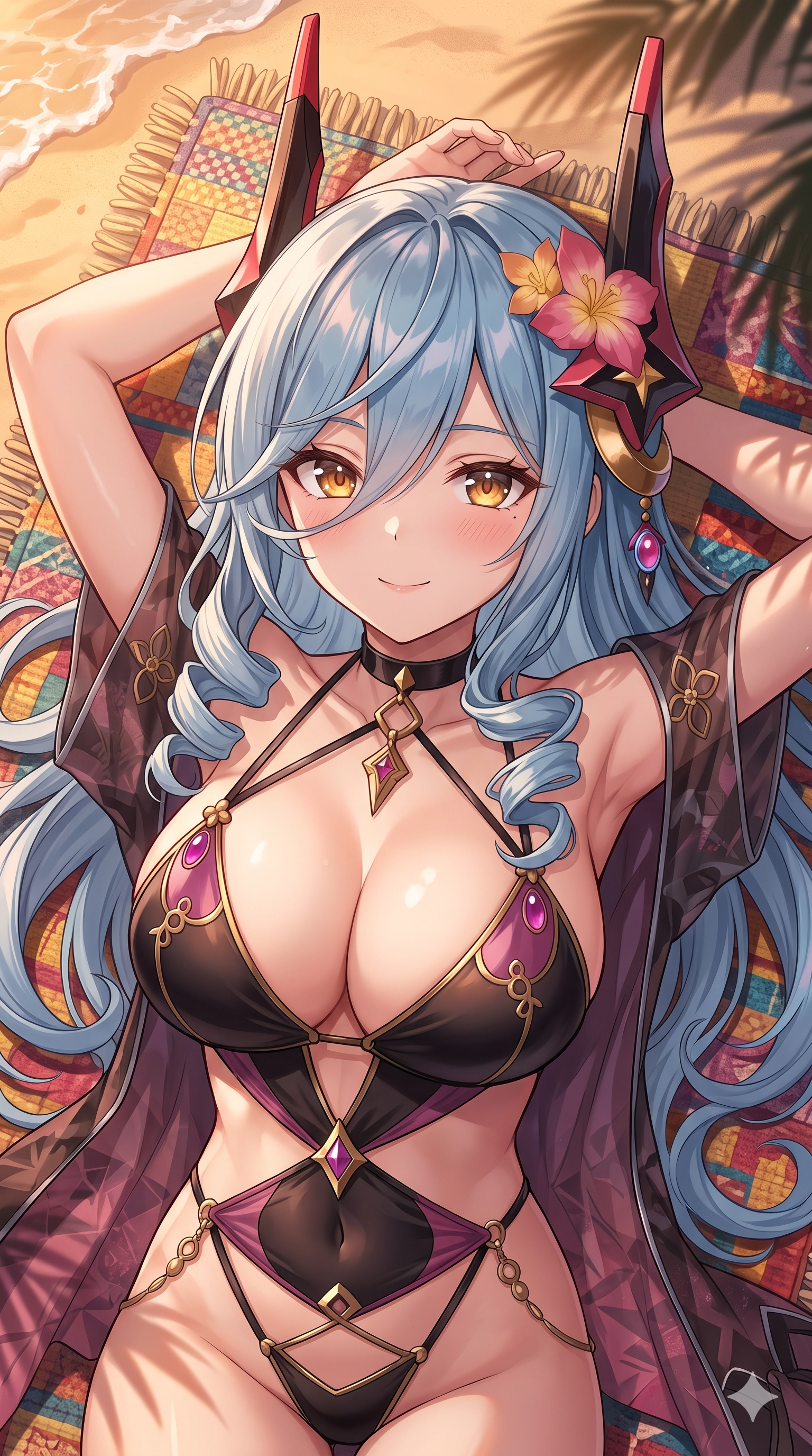 セディアの寝転がるイラスト