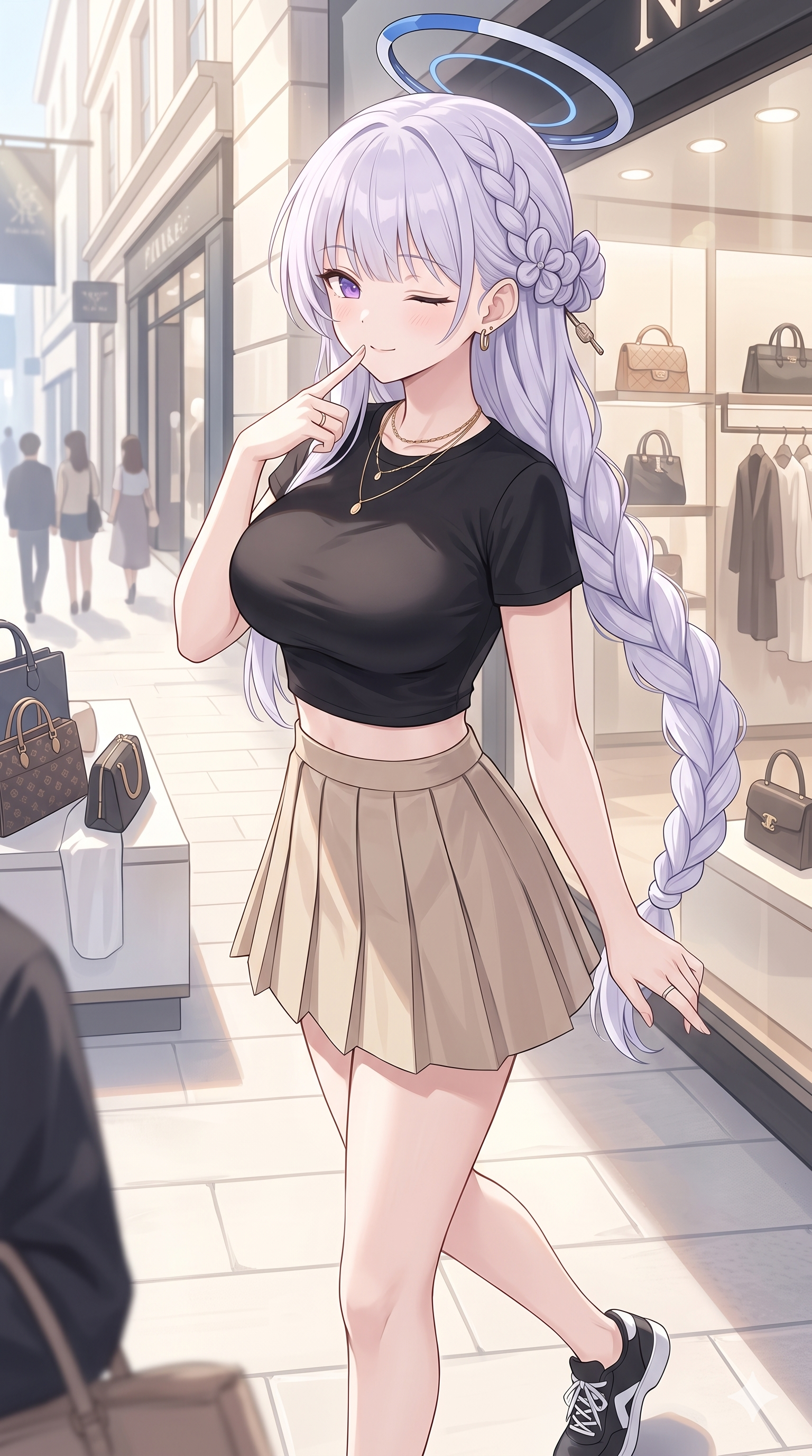 ノアのプリーツスカートイラスト