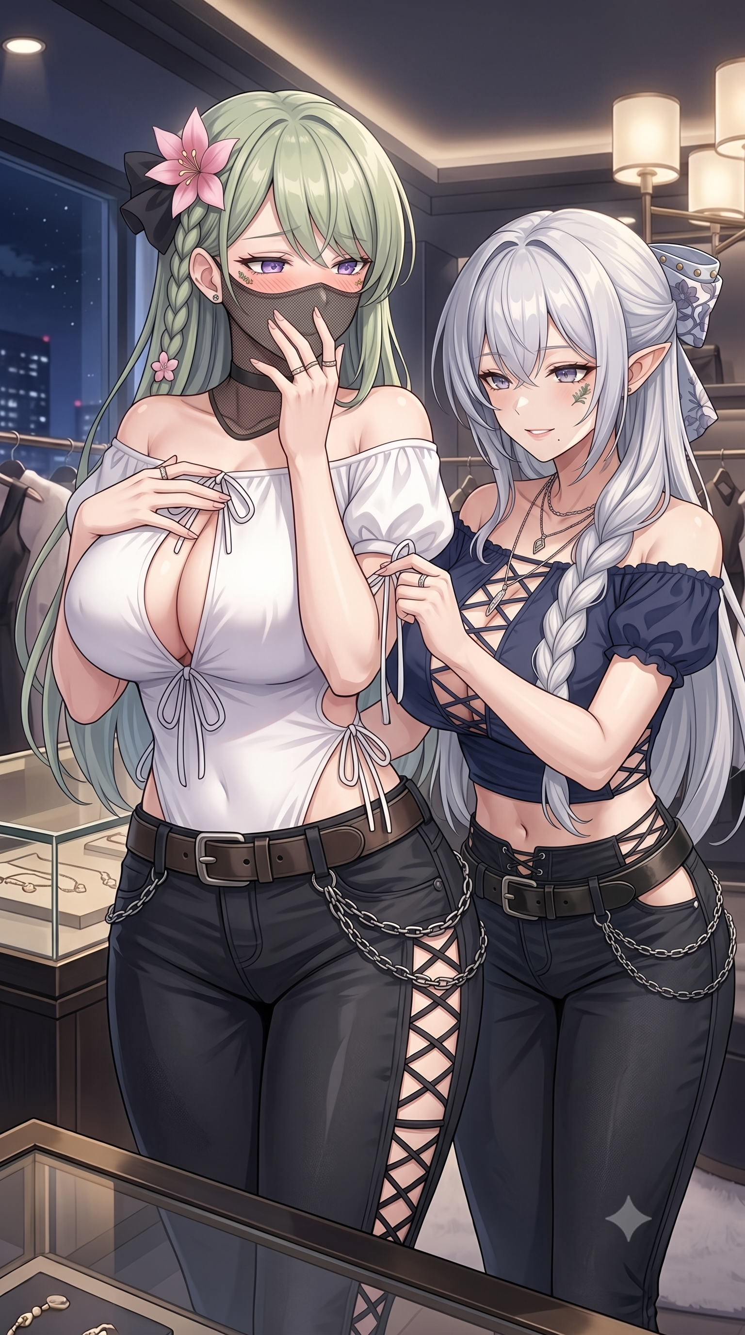 パンドラ、ヴェリナの試着室イラスト