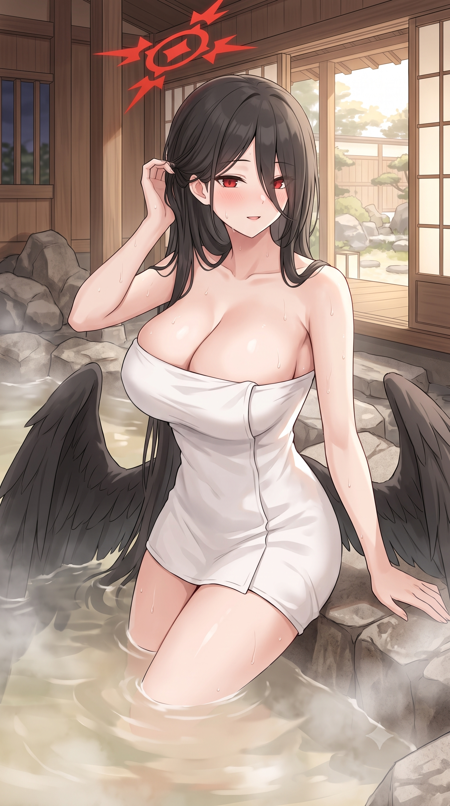 ハスミの温泉イラスト