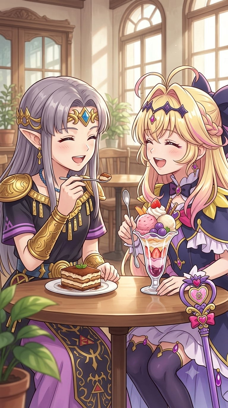 ゼルダ、キュアアルカナシャドウのカフェイラスト