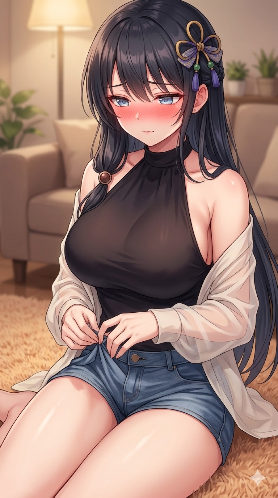 鈴鹿御前のホットパンツイラスト