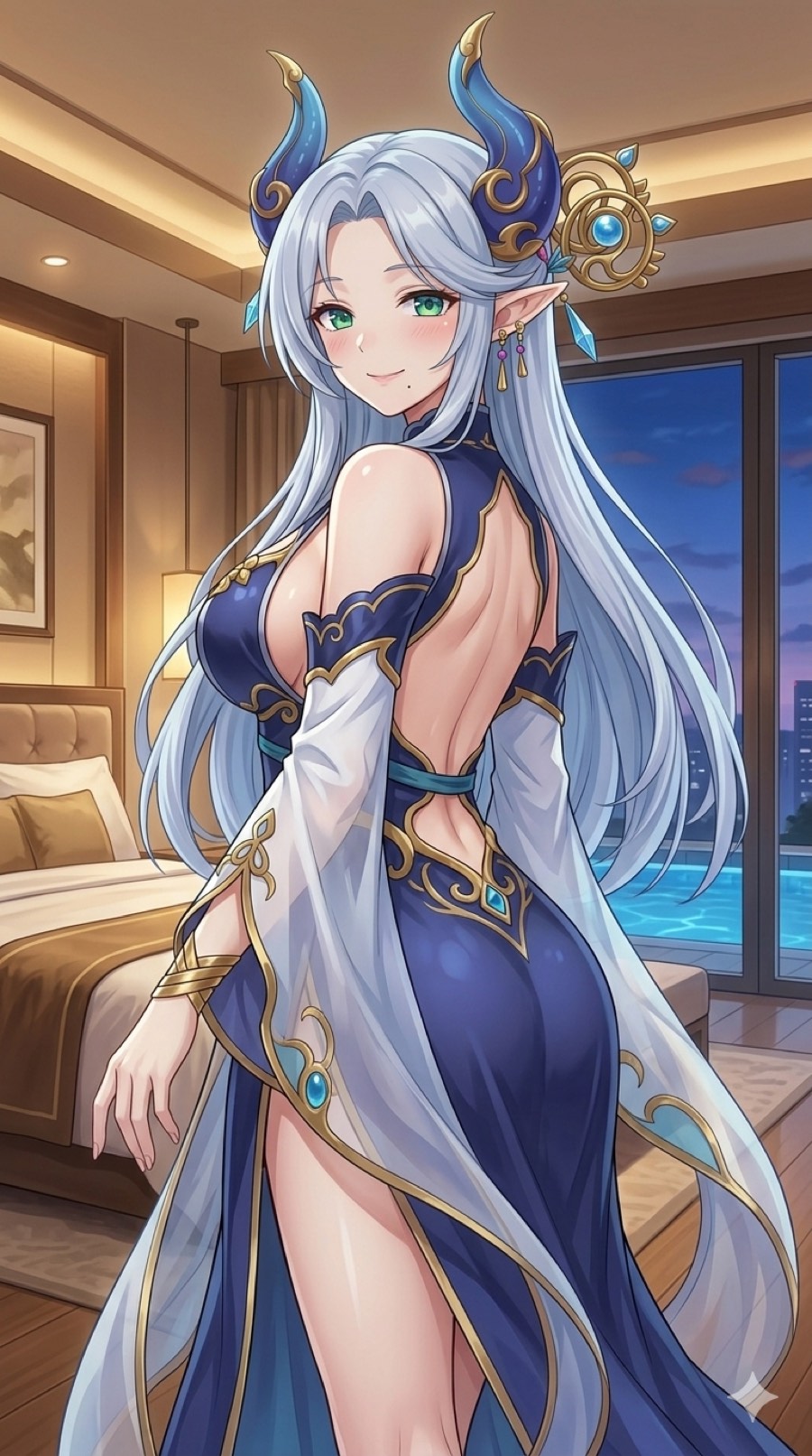 牛鬼の見返り美人イラスト