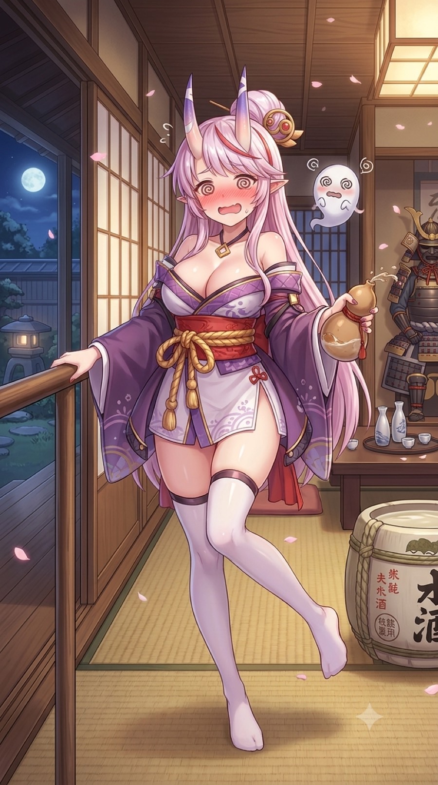 酒呑童子のへべれけイラスト