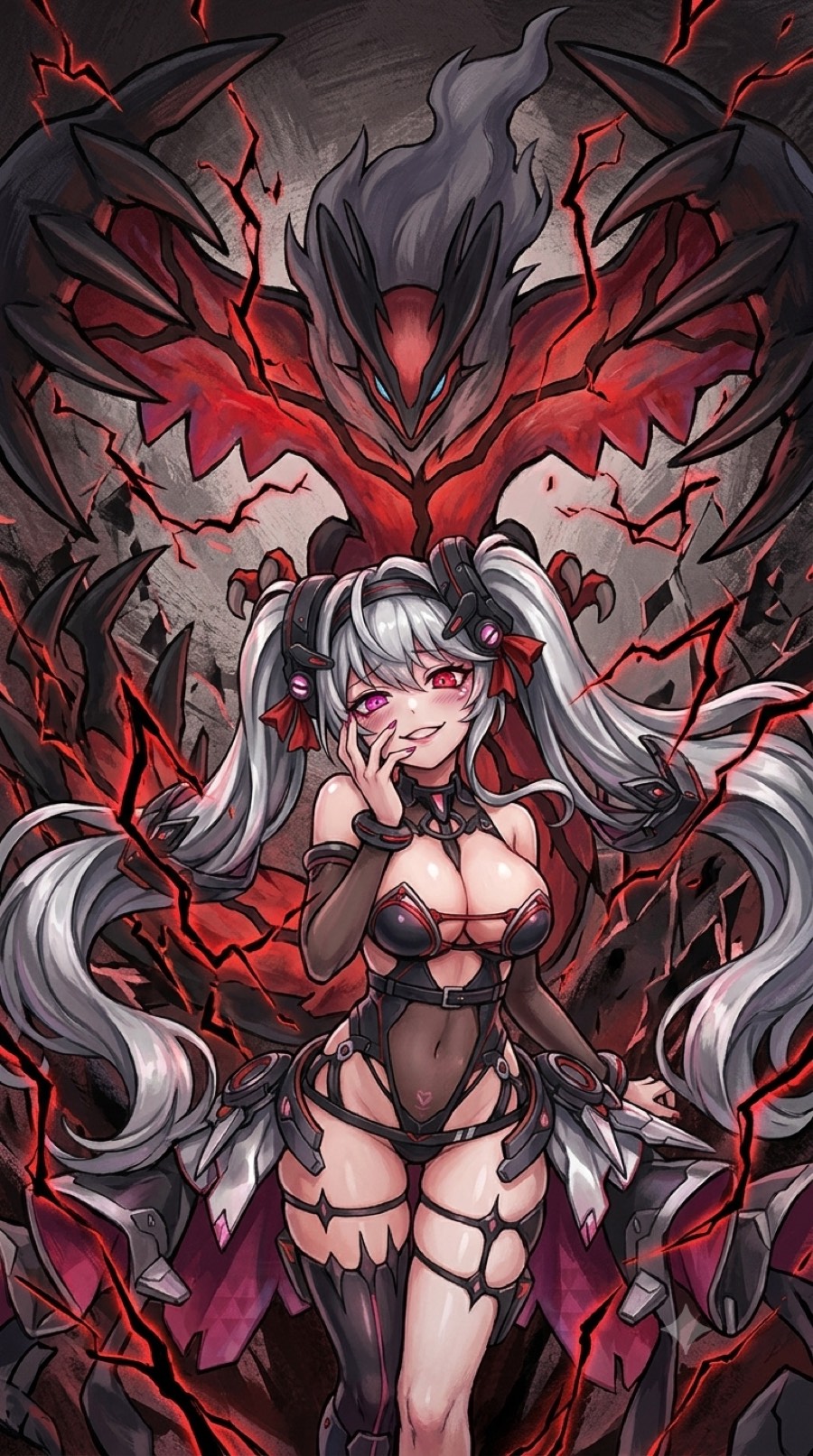 アンラ・マンユ×イベルタルの鉛筆風イラスト